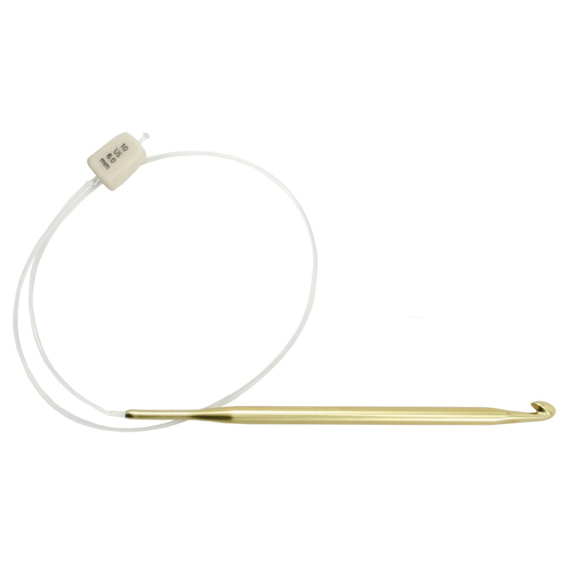 Susan Bates® Silvalume® Aluminum Flexible Afghan Crochet Hook